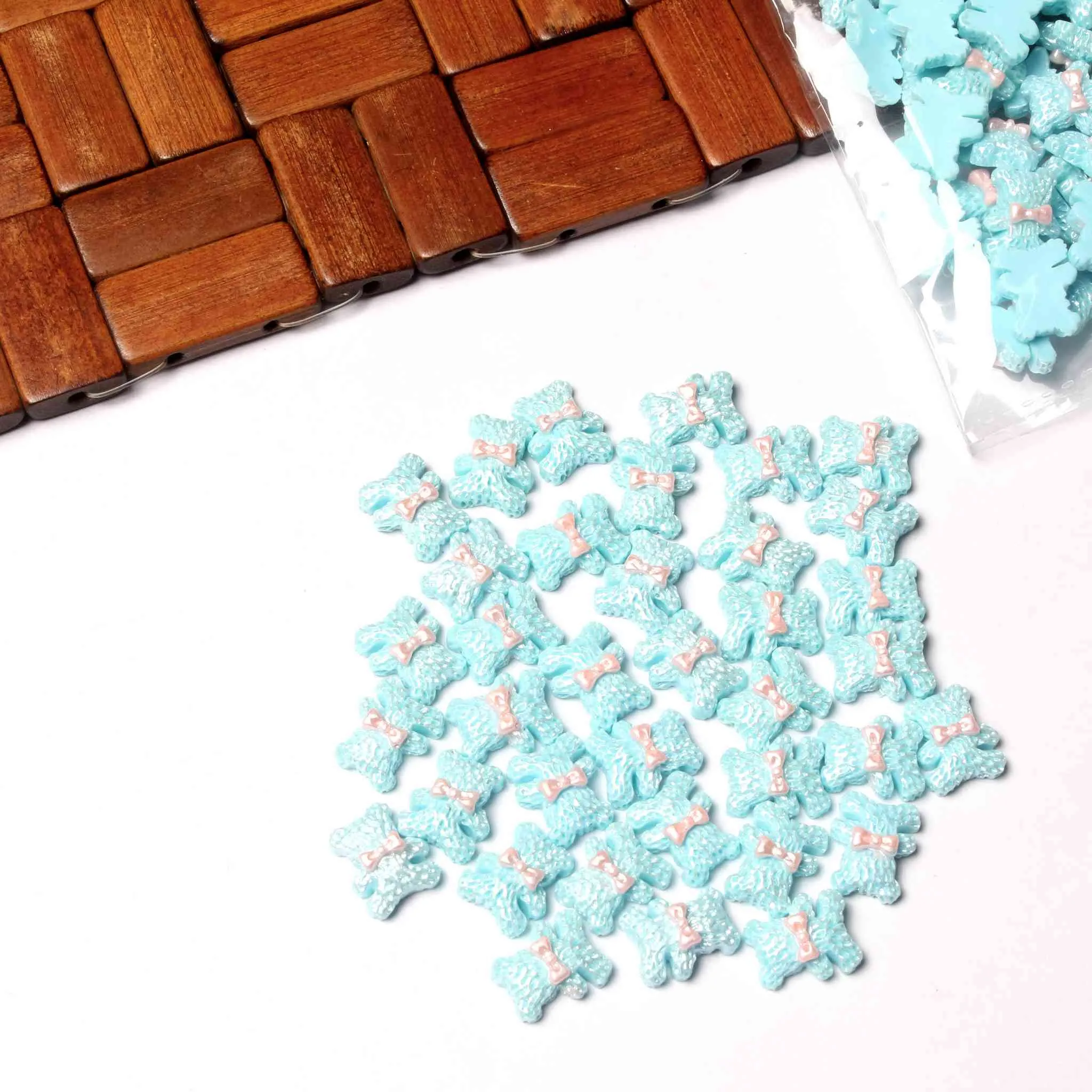 🐻🐰 Flat Base Resin Cabochons - Teddy & Bunny Designs for DIY Crafts & Decor! 🌈