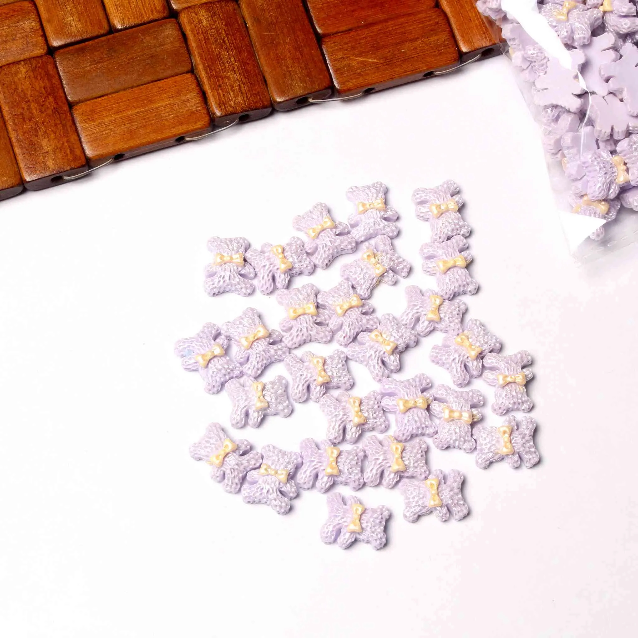 🐻🐰 Flat Base Resin Cabochons - Teddy & Bunny Designs for DIY Crafts & Decor! 🌈