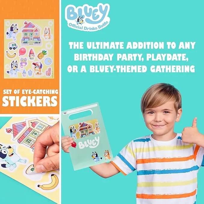 [10-Pack Bundle] Bluey Themed Paper Bags   Sticker Sheet