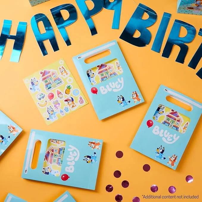 [10-Pack Bundle] Bluey Themed Paper Bags   Sticker Sheet