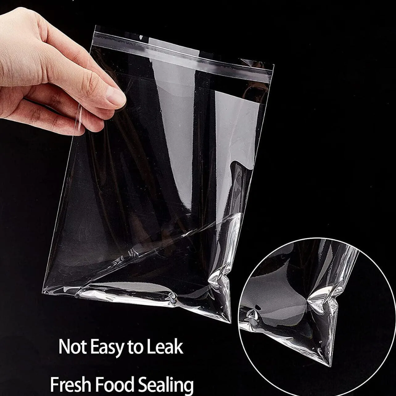100X Translucent Plastic Candy Packaging Bags Self Adhesive Cookie Biscuit Bags