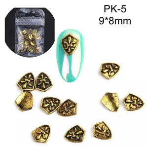 #10A Mixed Retro Nail Charms - Gold