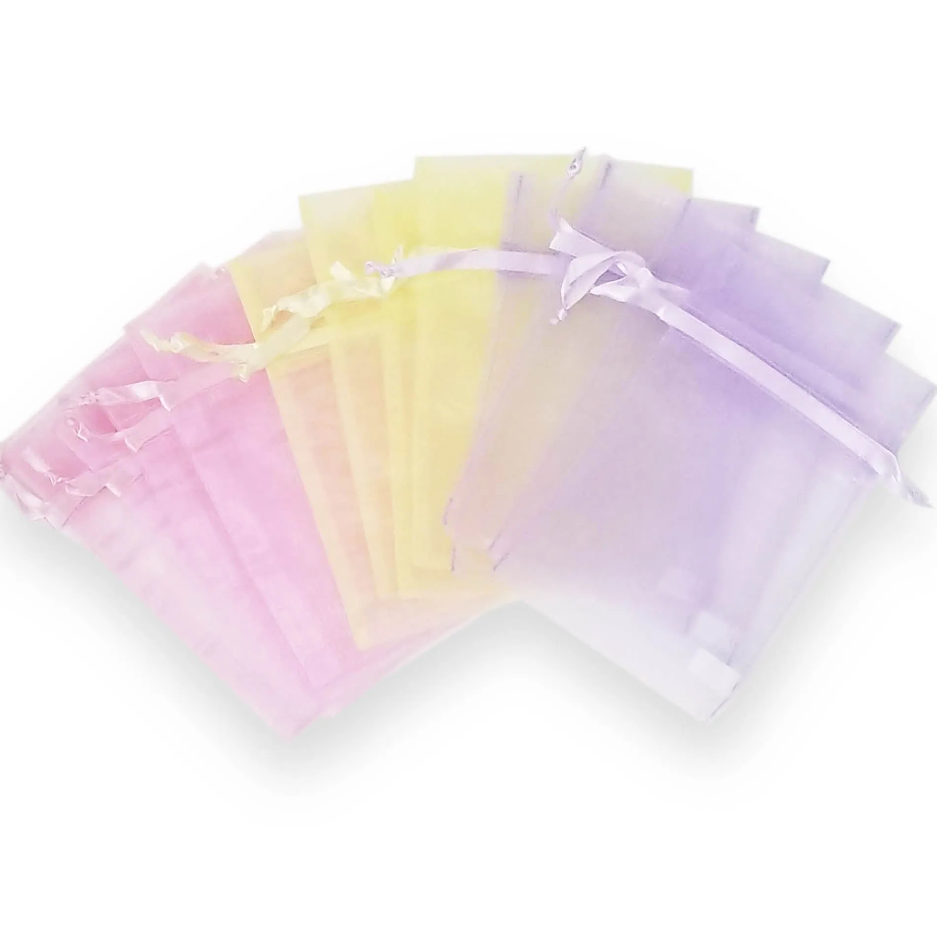 12 Unicorn Pastel Rainbow Gift Favor Bags Purple Blue Drawstring Pouches