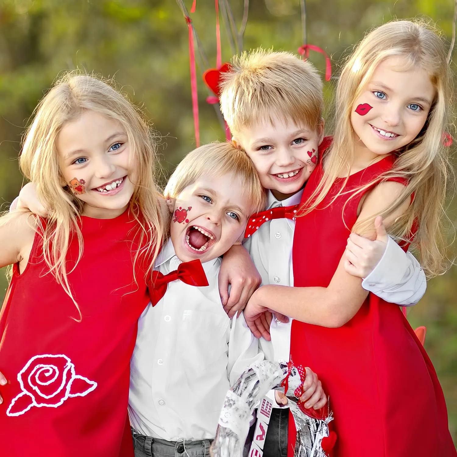 144 Valentines Tattoos for Kids - Cool Valentines Goodie Bag Stuffers, Heart Love Tattoo Stickers -Valentines for Kids Classroom Exchange - Valentines Treats, Valentine Party Favors,