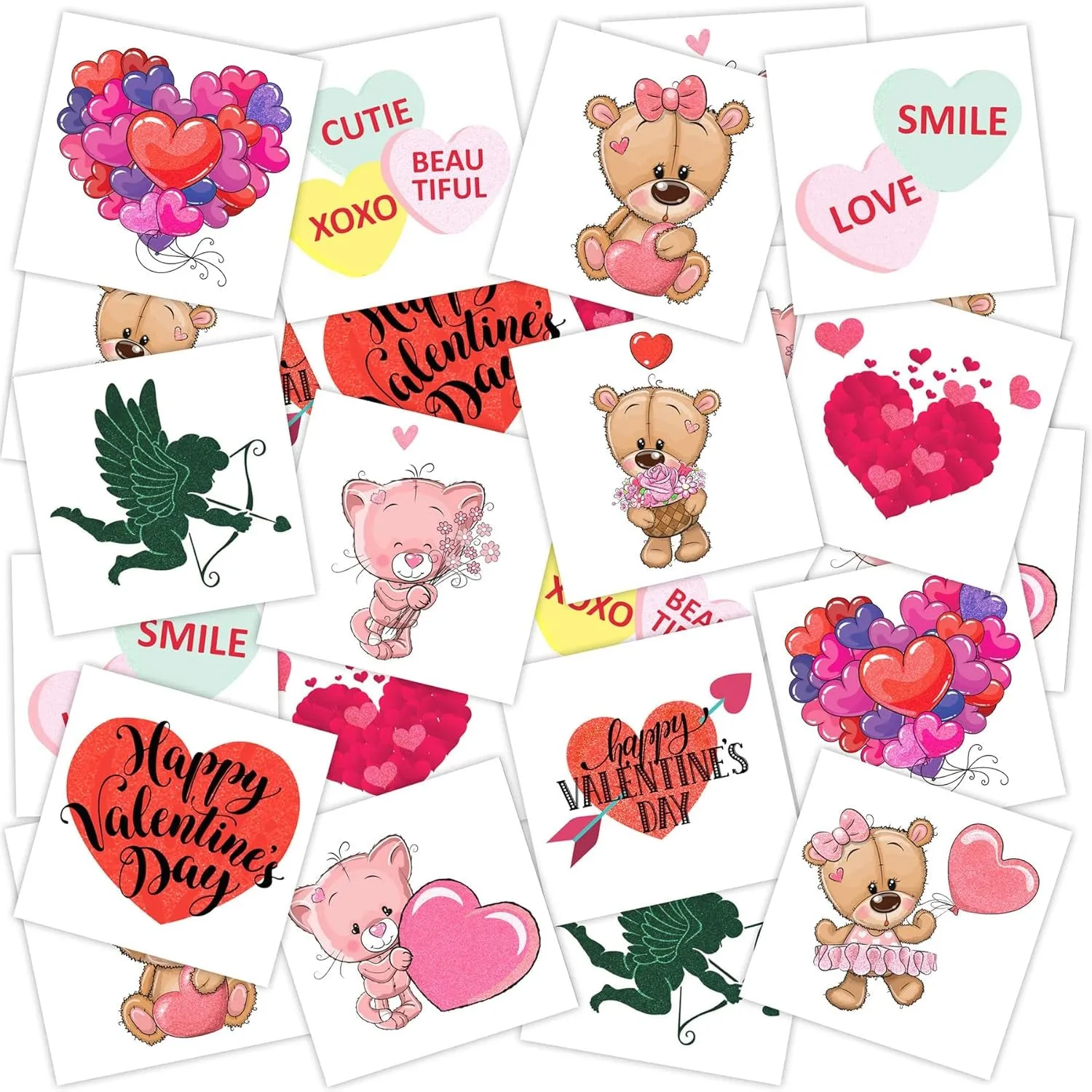144 Valentines Tattoos for Kids - Cool Valentines Goodie Bag Stuffers, Heart Love Tattoo Stickers -Valentines for Kids Classroom Exchange - Valentines Treats, Valentine Party Favors,