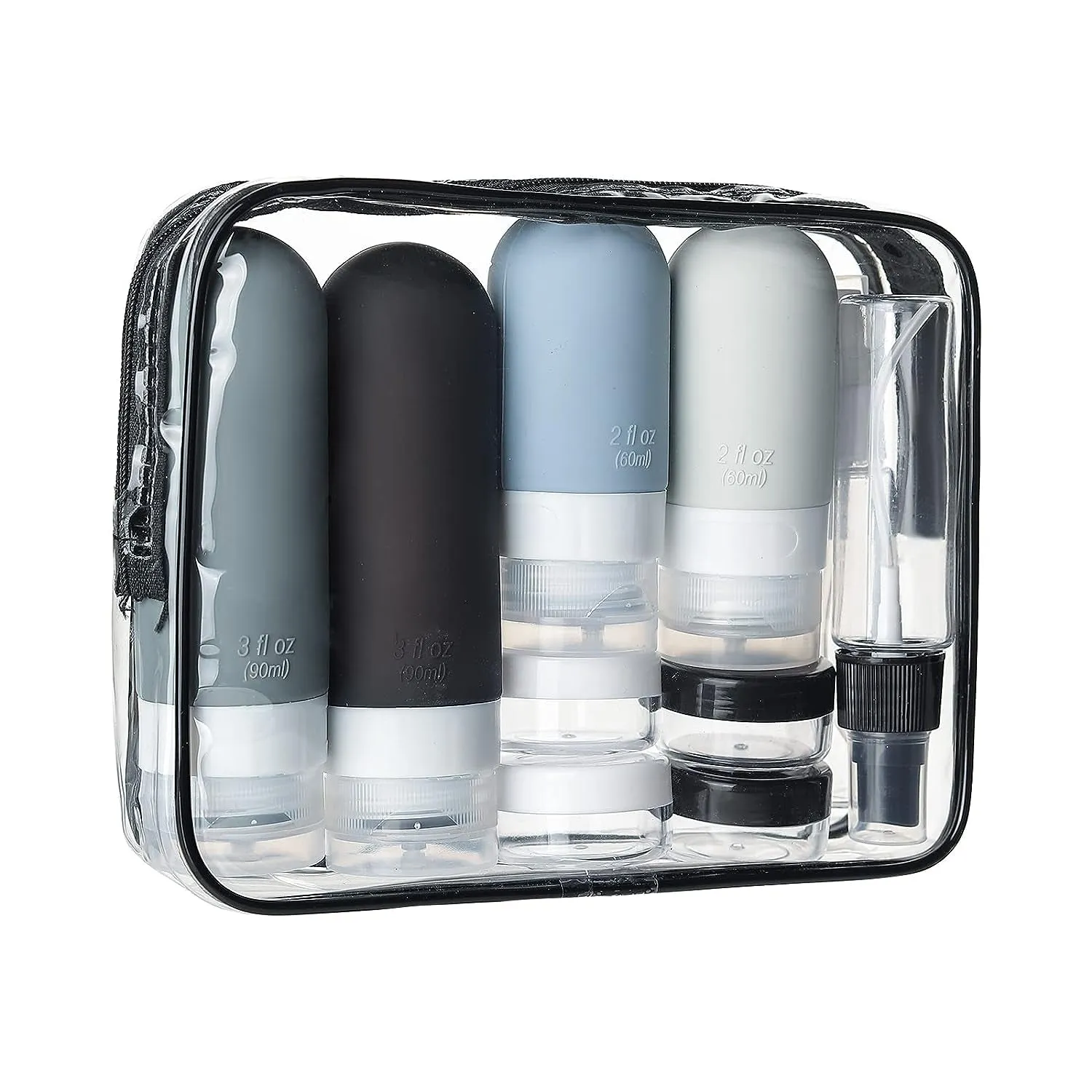 16 Pack Travel Bottles Set - TSA Approved Leak Proof Silicone Squeezable Containers for Toiletries, Conditioner, Shampoo, Lotion & Body Wash Accessories (16 Pcs/White Pack)