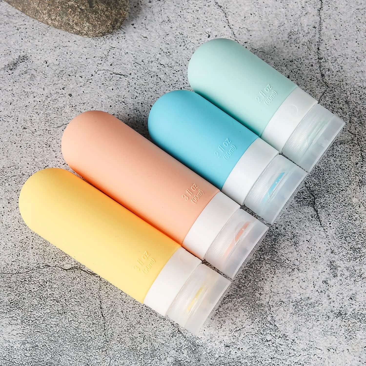 16 Pack Travel Bottles Set - TSA Approved Leak Proof Silicone Squeezable Containers for Toiletries, Conditioner, Shampoo, Lotion & Body Wash Accessories (16 Pcs/White Pack)