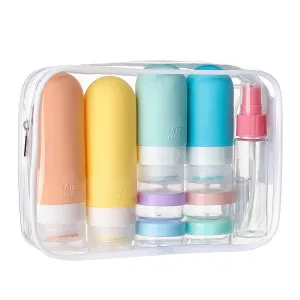 16 Pack Travel Bottles Set - TSA Approved Leak Proof Silicone Squeezable Containers for Toiletries, Conditioner, Shampoo, Lotion & Body Wash Accessories (16 Pcs/White Pack)