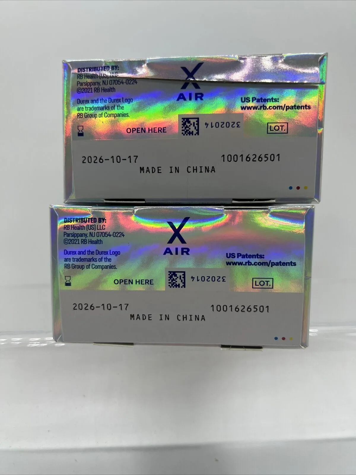(2) Durex Air Extra Thin Transparent Natural Rubber Latex 10 Condoms 10/26