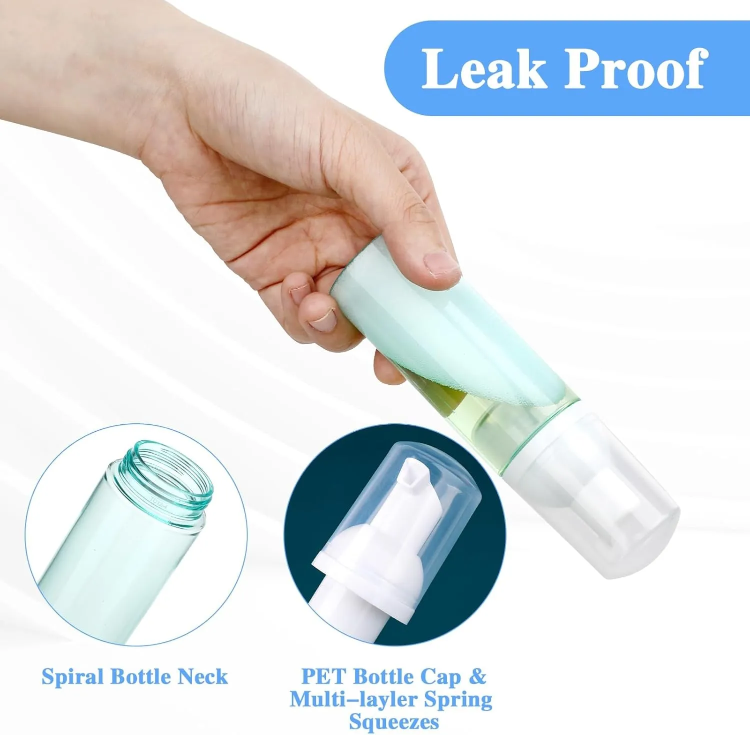 2 Pack Foam Pump Bottle Travel 60 Ml/2 Oz Small Size Mousse Foam Soap Dispenser Clear Plastic Foaming Soap Dispenser Mini Empty Refillable Pump Containers for Face Wash Lash Shampoo Skin Care