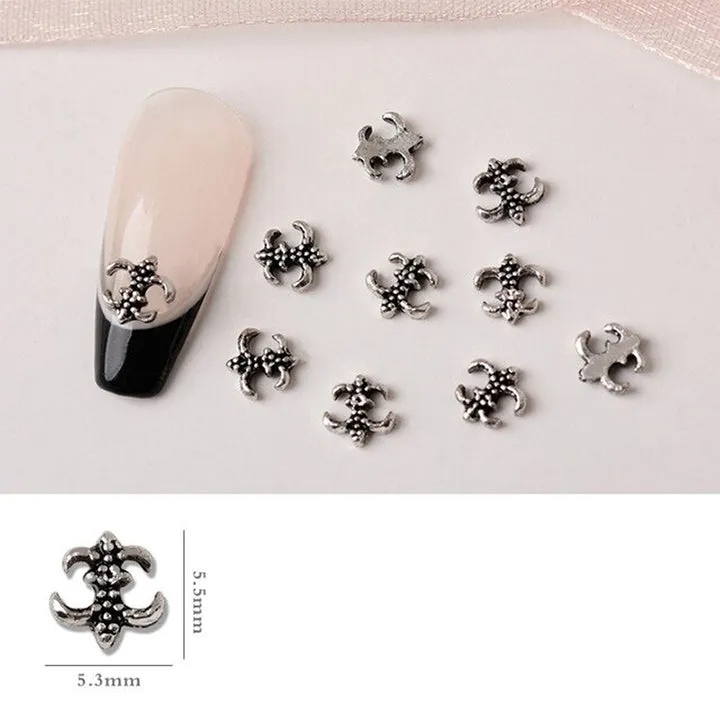 #2B Mixed Retro Nail Charms - Silver