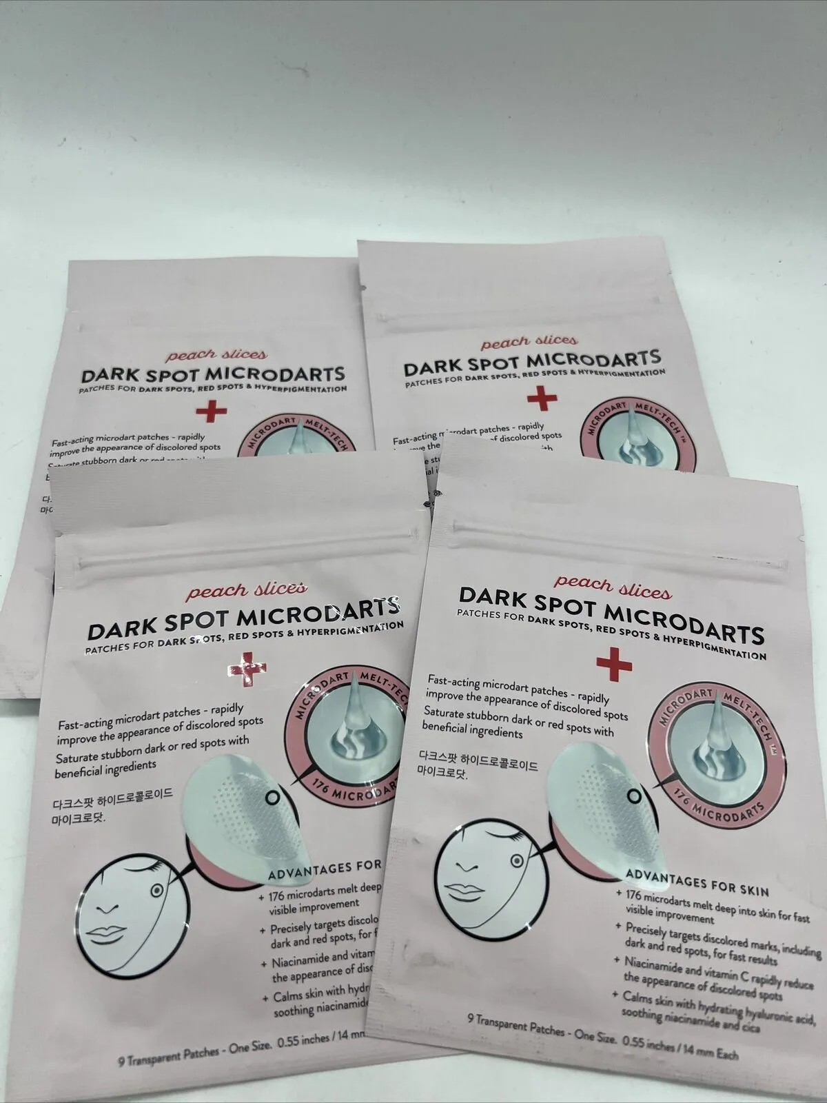 (4) Peach Slices Dark Spot MicroDarts  9 Transparent Patches Each Lily