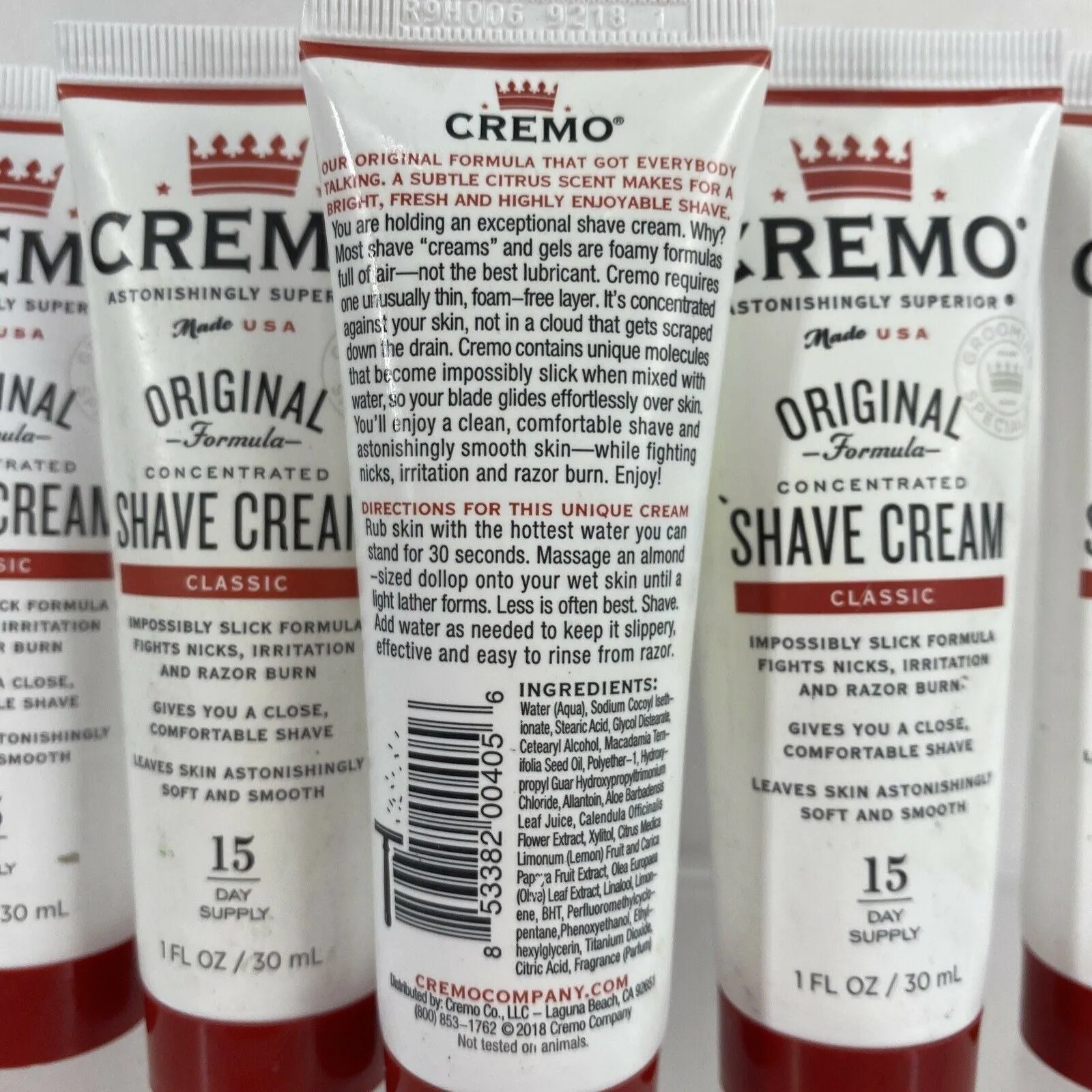 (5) Cremo Classic Concentrated Shave Creme Smooth Men 1oz Travel Gift Set