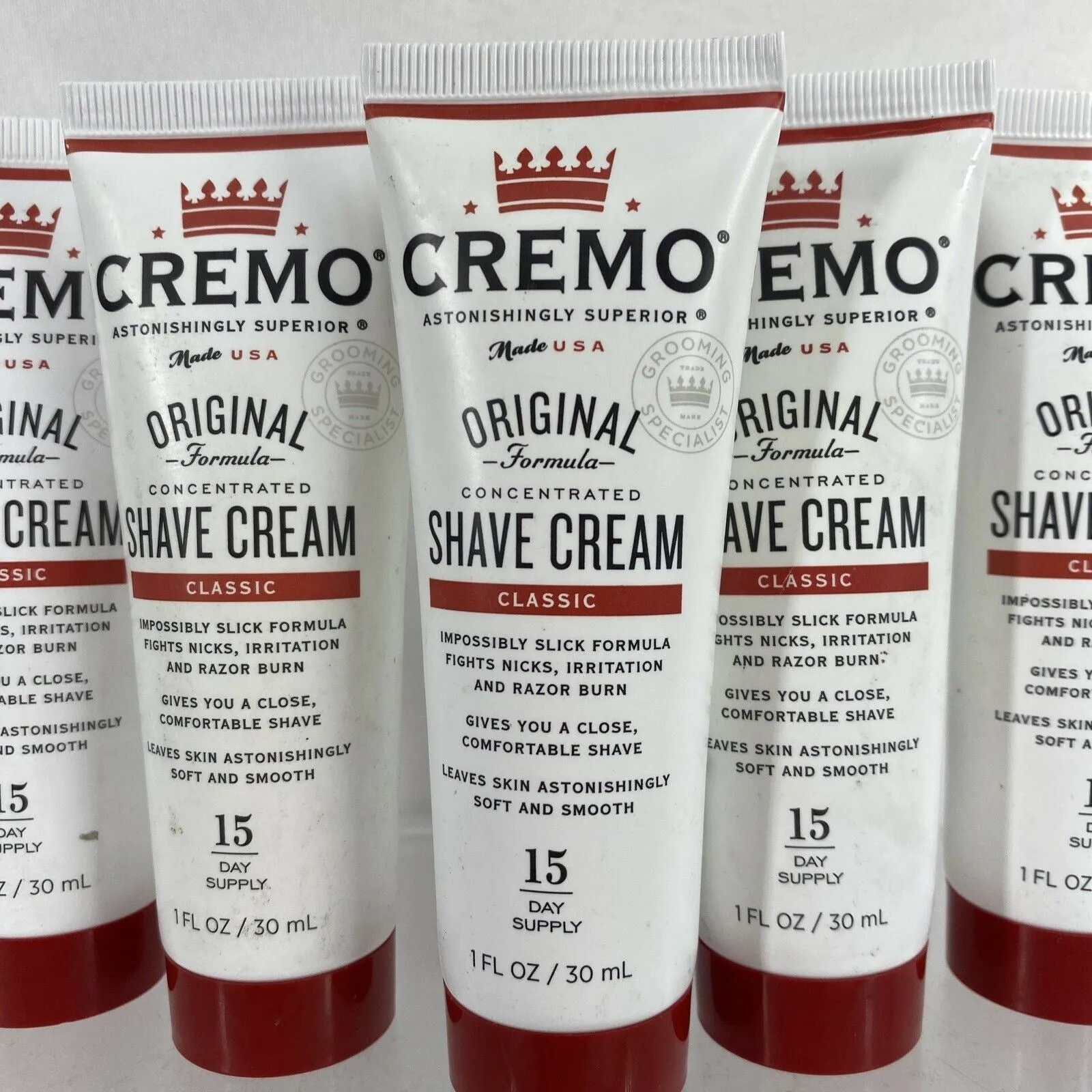 (5) Cremo Classic Concentrated Shave Creme Smooth Men 1oz Travel Gift Set