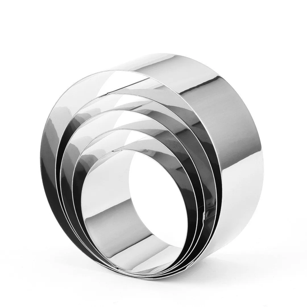 6 Cm-10cm Stainless Steel Round Mousse Ring Cake Mold Cookie Cutter 5-piece Set