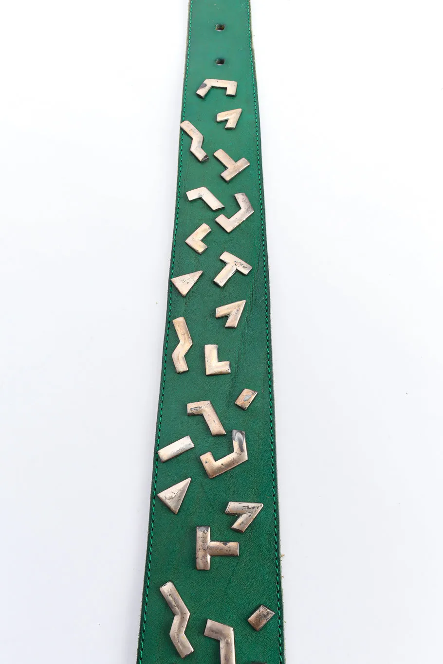80s Deco Asymmetrical Leather Belt