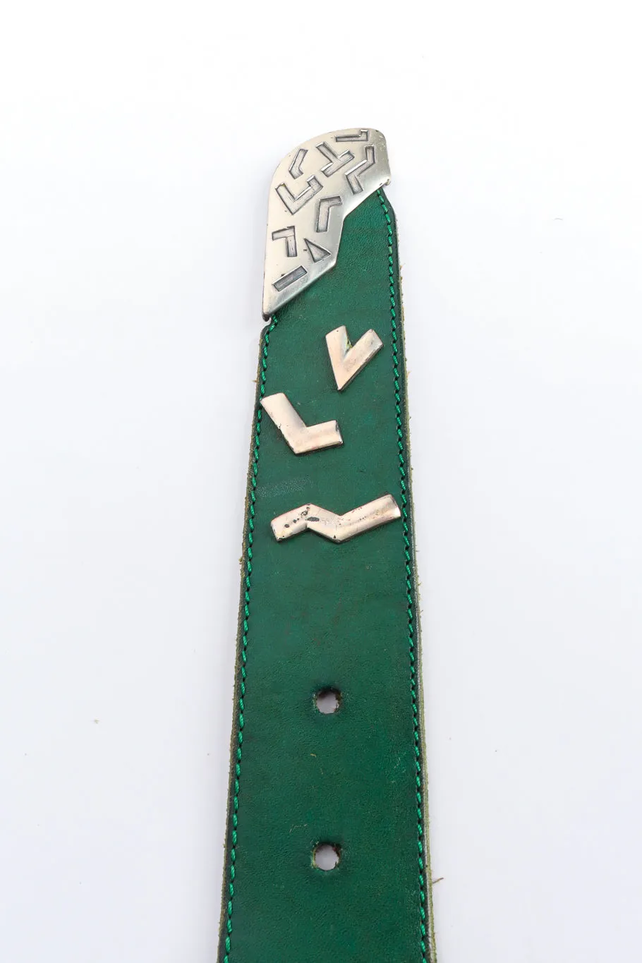 80s Deco Asymmetrical Leather Belt
