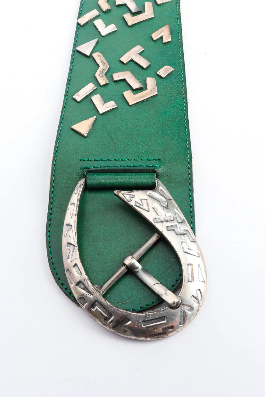 80s Deco Asymmetrical Leather Belt