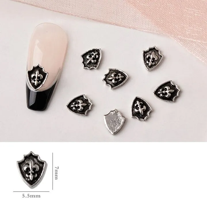 #9B Mixed Retro Nail Charms - Silver