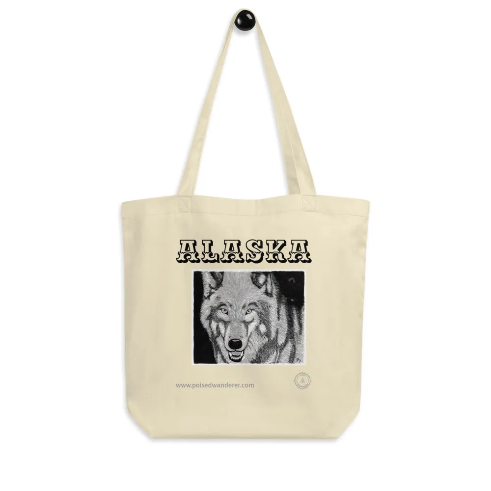 Alaska Wolf's Glare Eco Tote Bag