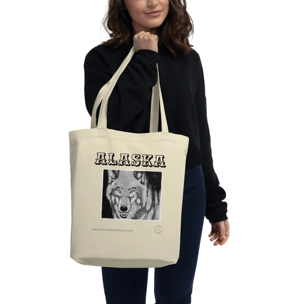 Alaska Wolf's Glare Eco Tote Bag