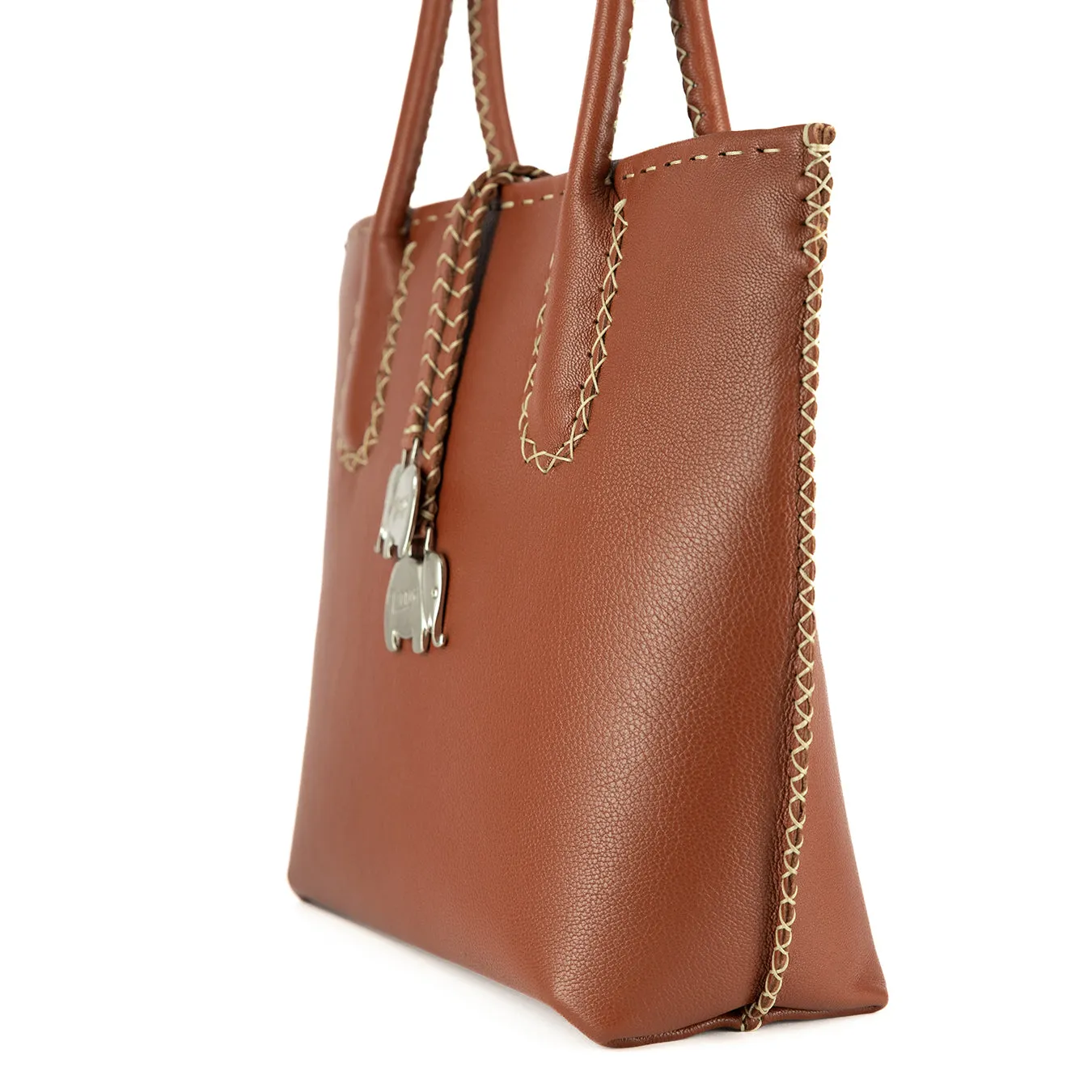 Azetha : Ladies Leather Shopper Handbag in Suede Cayak