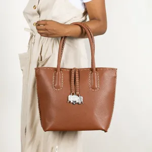 Azetha : Ladies Leather Shopper Handbag in Suede Cayak