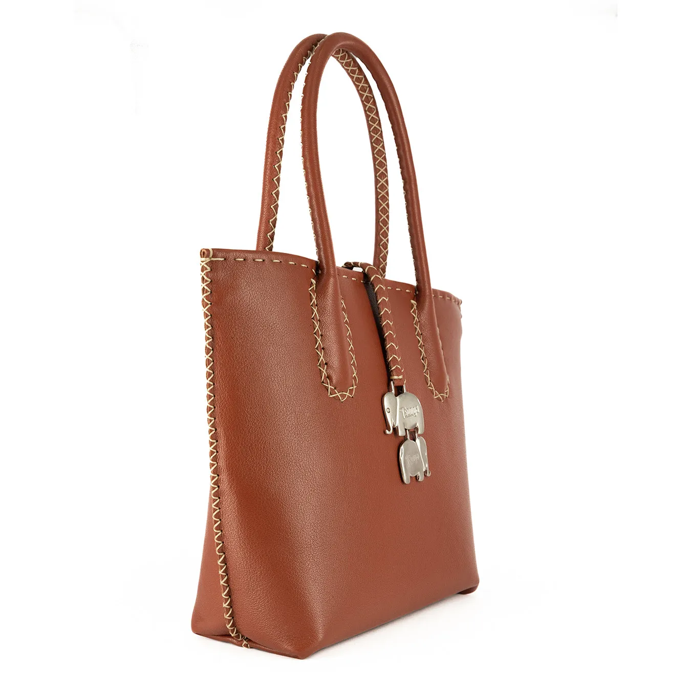 Azetha : Ladies Leather Shopper Handbag in Suede Cayak