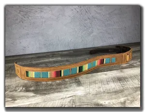 B-STOCK - El Camino - Tobacco/Turquoise 2" Leather Guitar Strap