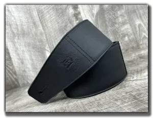 B-STOCK - The Reticent - Carbon Black 3" Leather Guitar Strap (1)