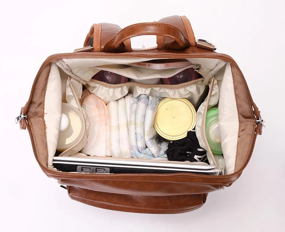 Baby Bag Leather Mommy Backpack
