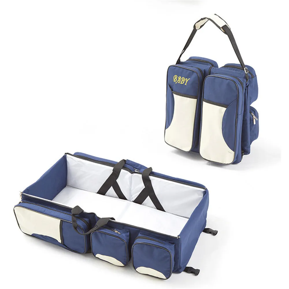 Baby Folding Bed Mommy Bag Portable One Shoulder Mommy