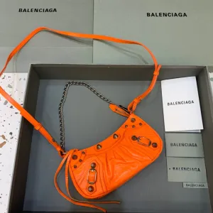 Balen Le Cagole Mini Bag With Chain In Orange, For Women,  Bags 8.2in/21cm
