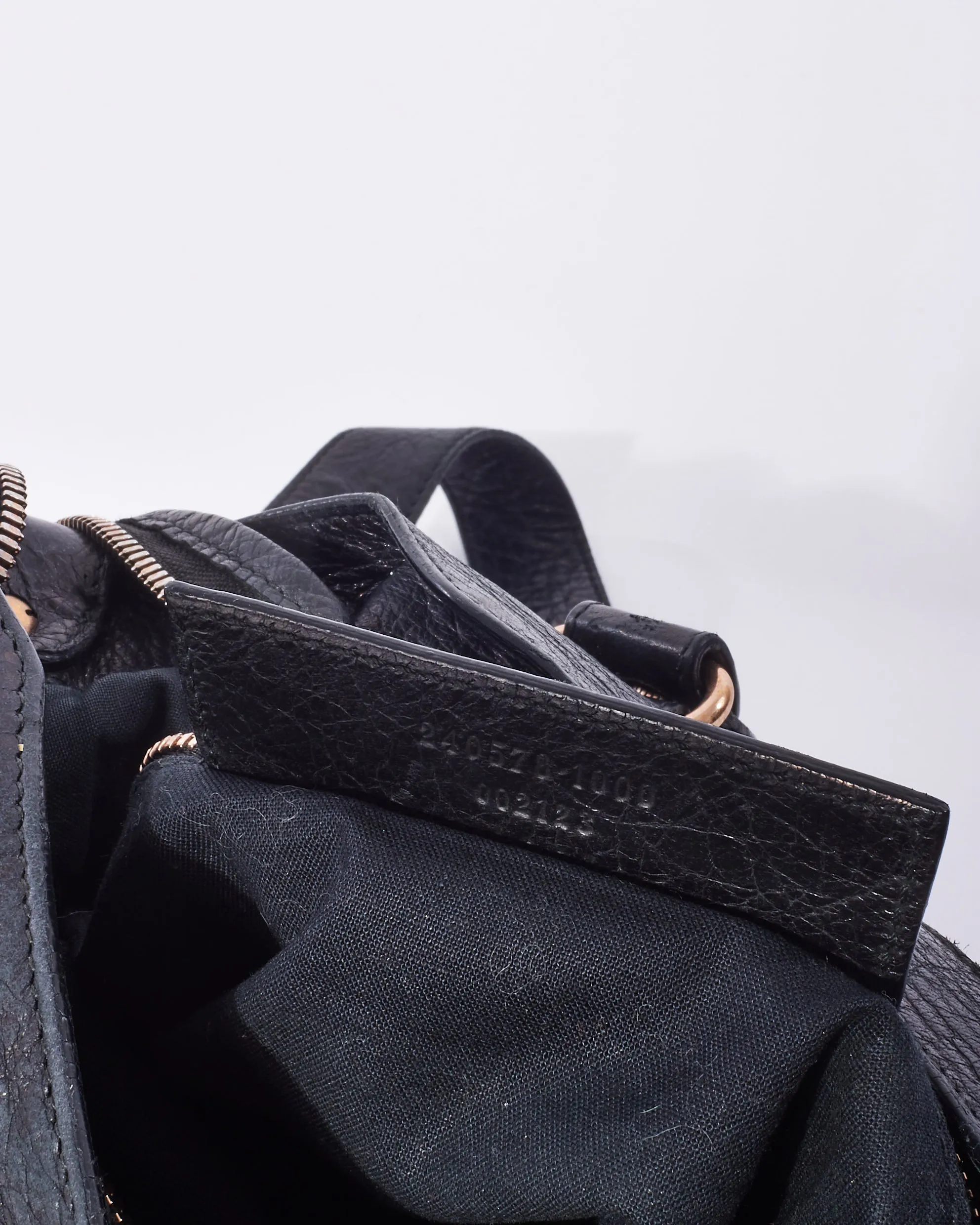 Balenciaga Black Leather & Rose Gold Giant Stud Small Town Bag