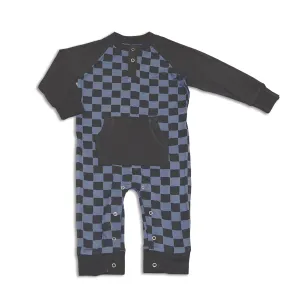 Bamboo Long Sleeve Romper w/Kangaroo Pocket (Check It Out Print)