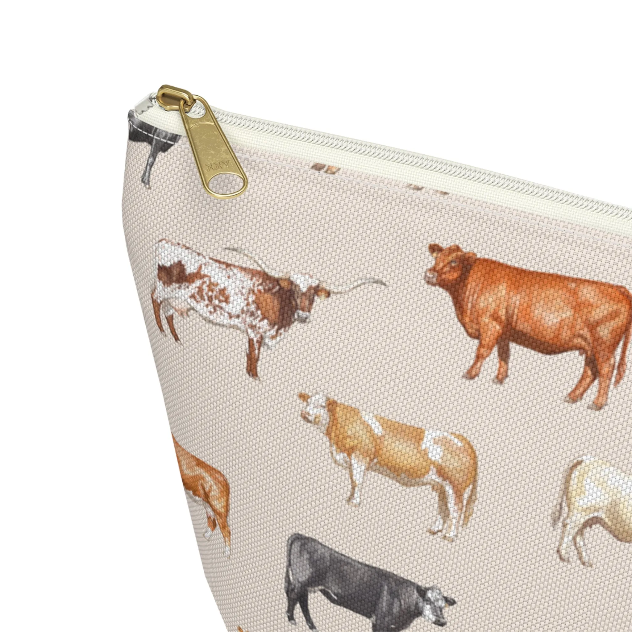 Beef Cows Pencil Pouch in Cream
