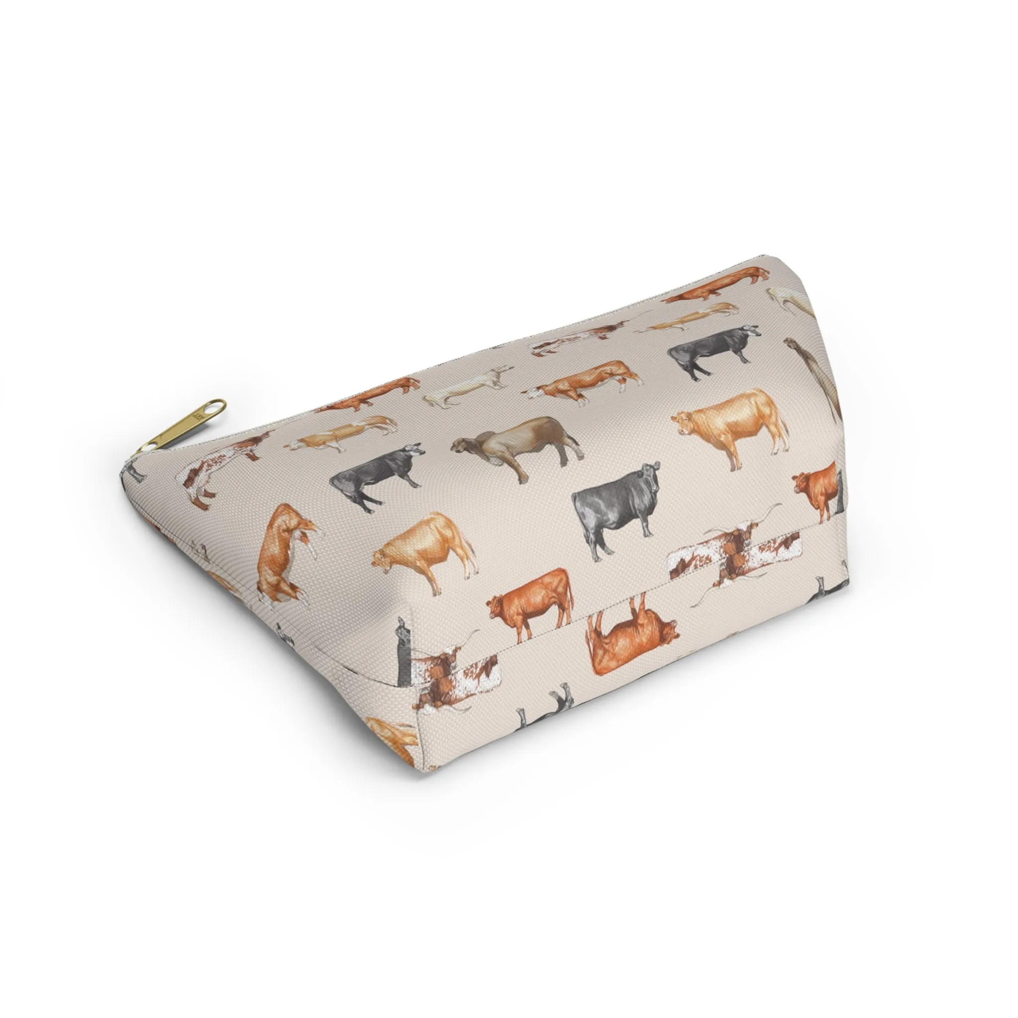 Beef Cows Pencil Pouch in Cream