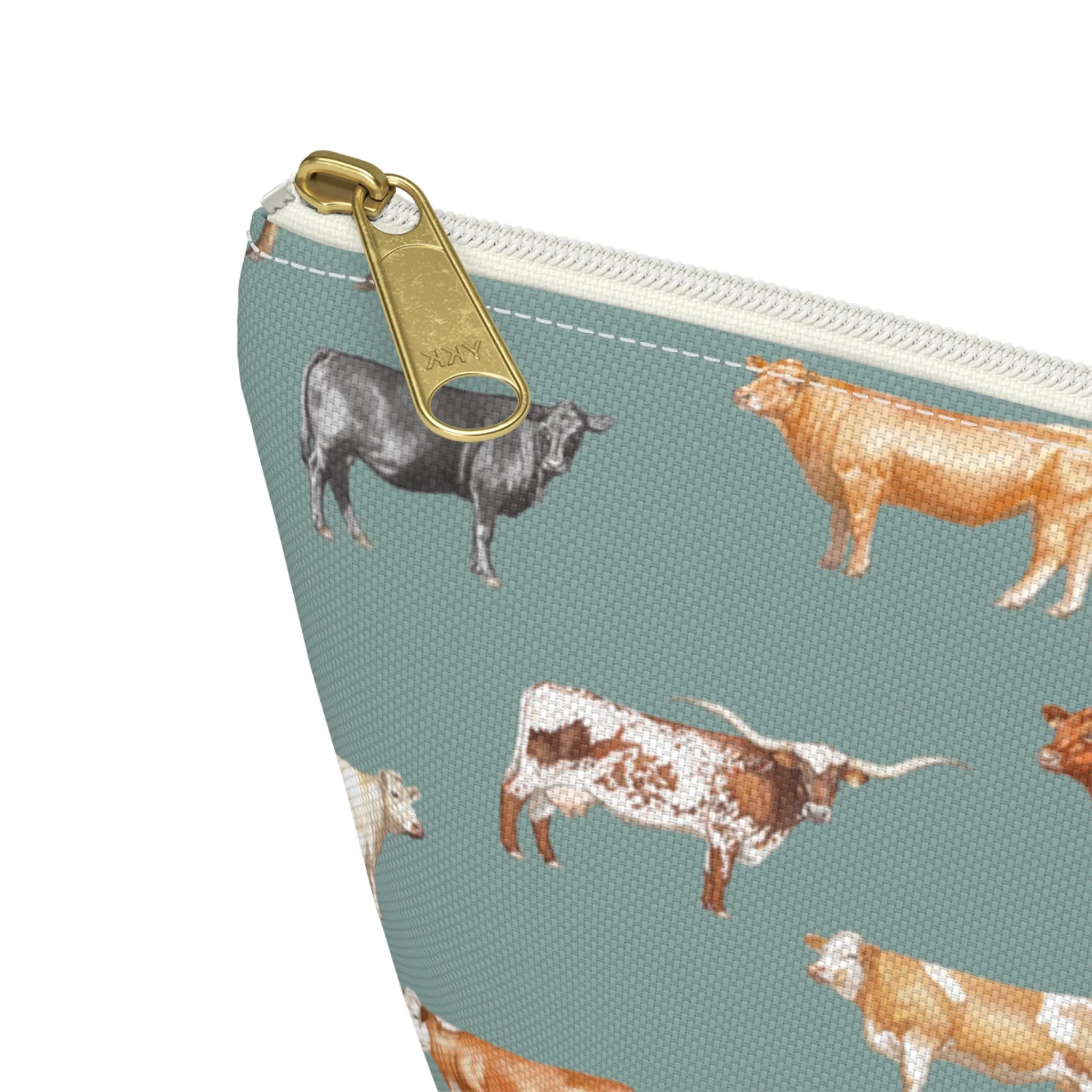 Beef Cows Pencil Pouch in Denim