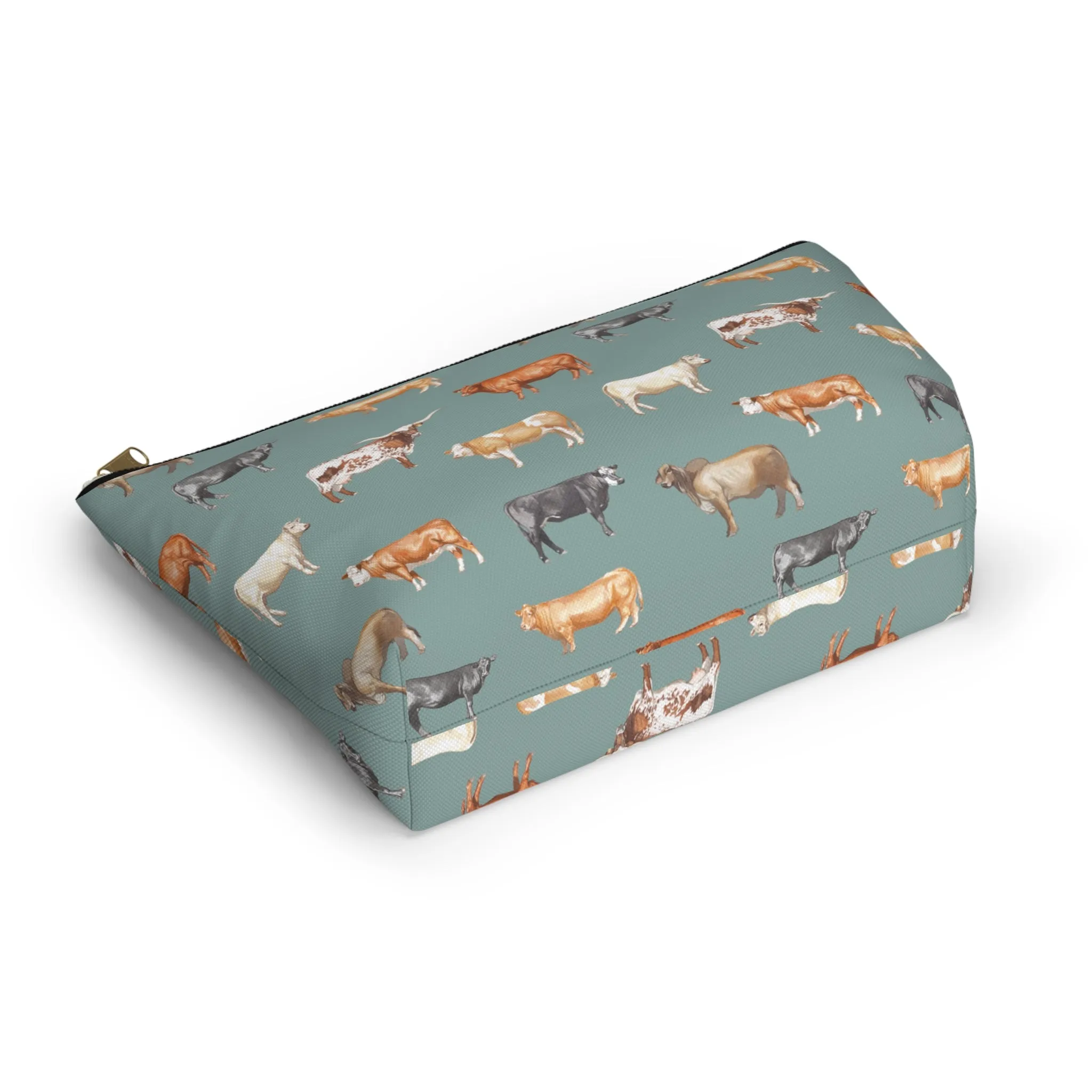 Beef Cows Pencil Pouch in Denim