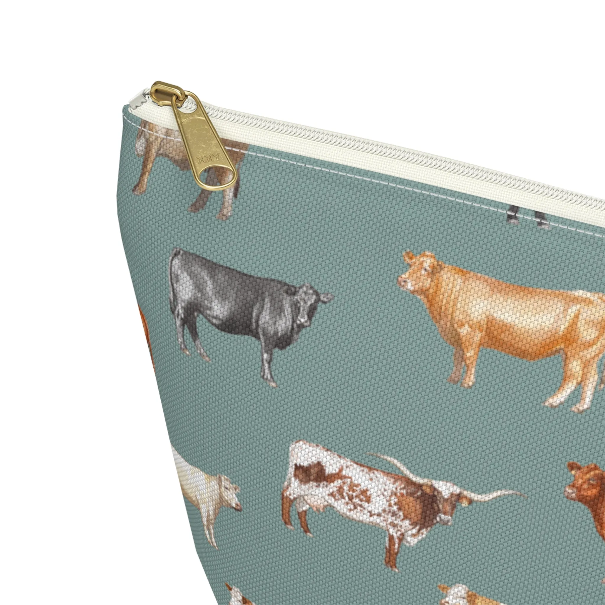 Beef Cows Pencil Pouch in Denim