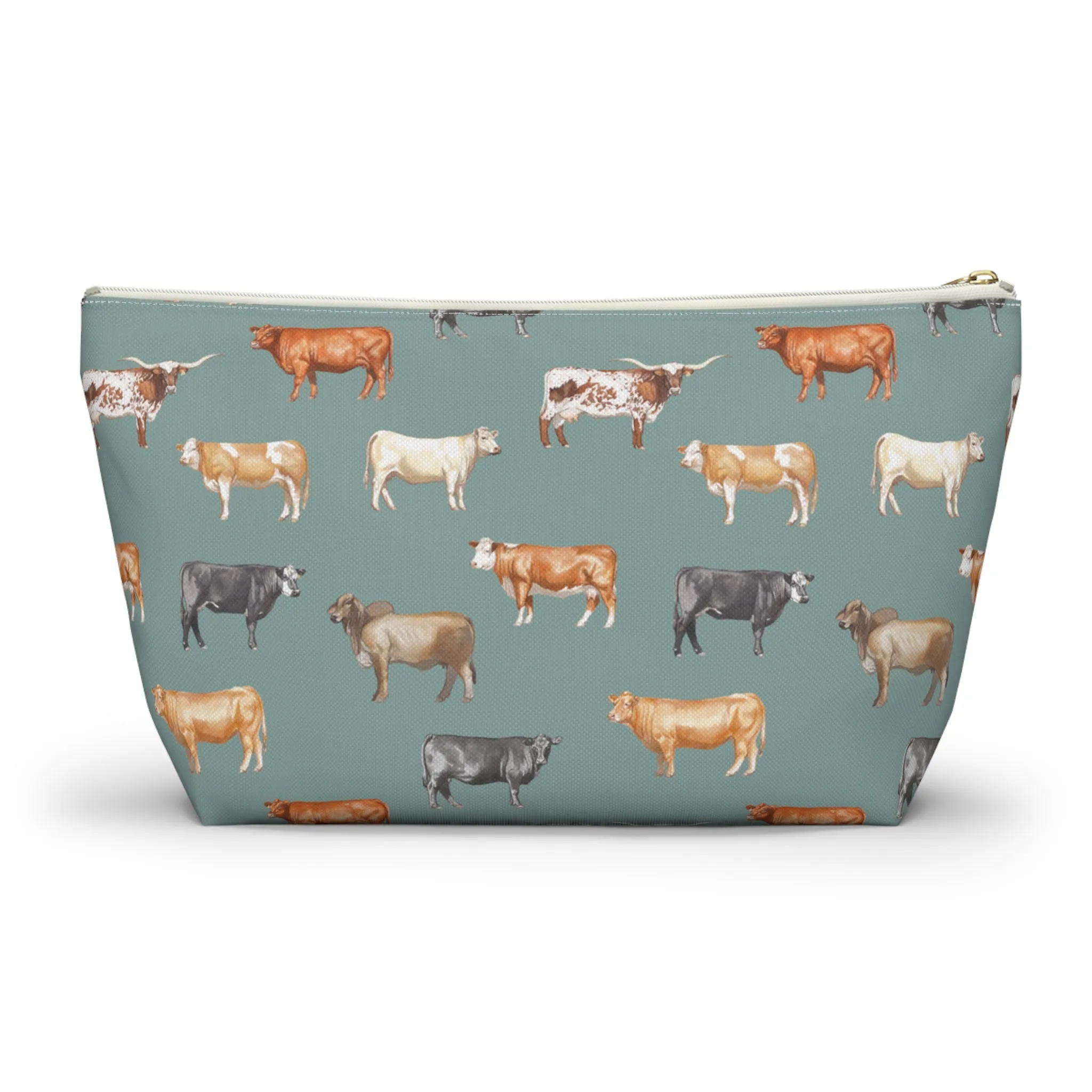 Beef Cows Pencil Pouch in Denim