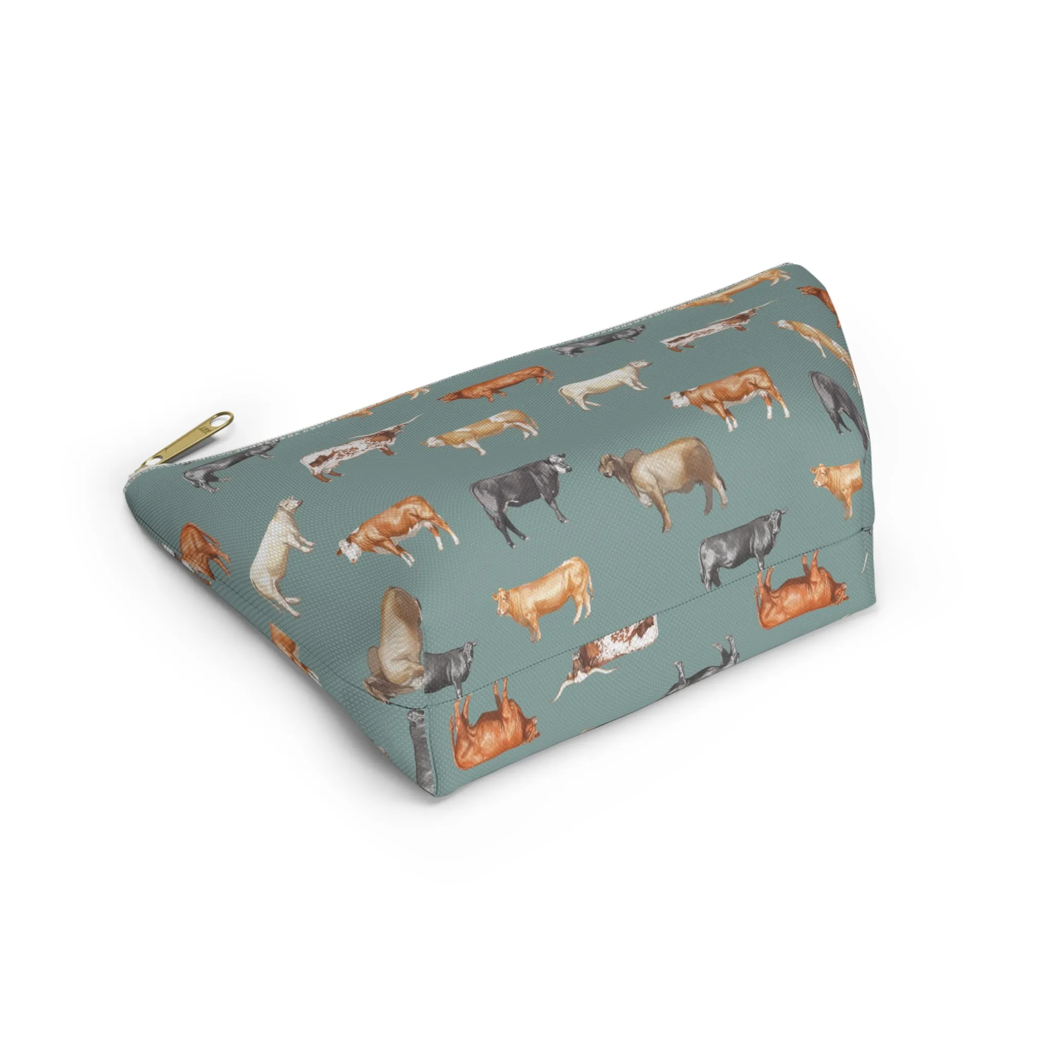 Beef Cows Pencil Pouch in Denim
