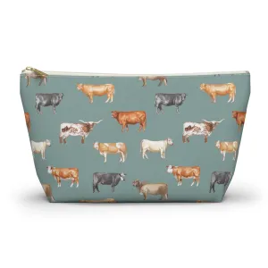 Beef Cows Pencil Pouch in Denim