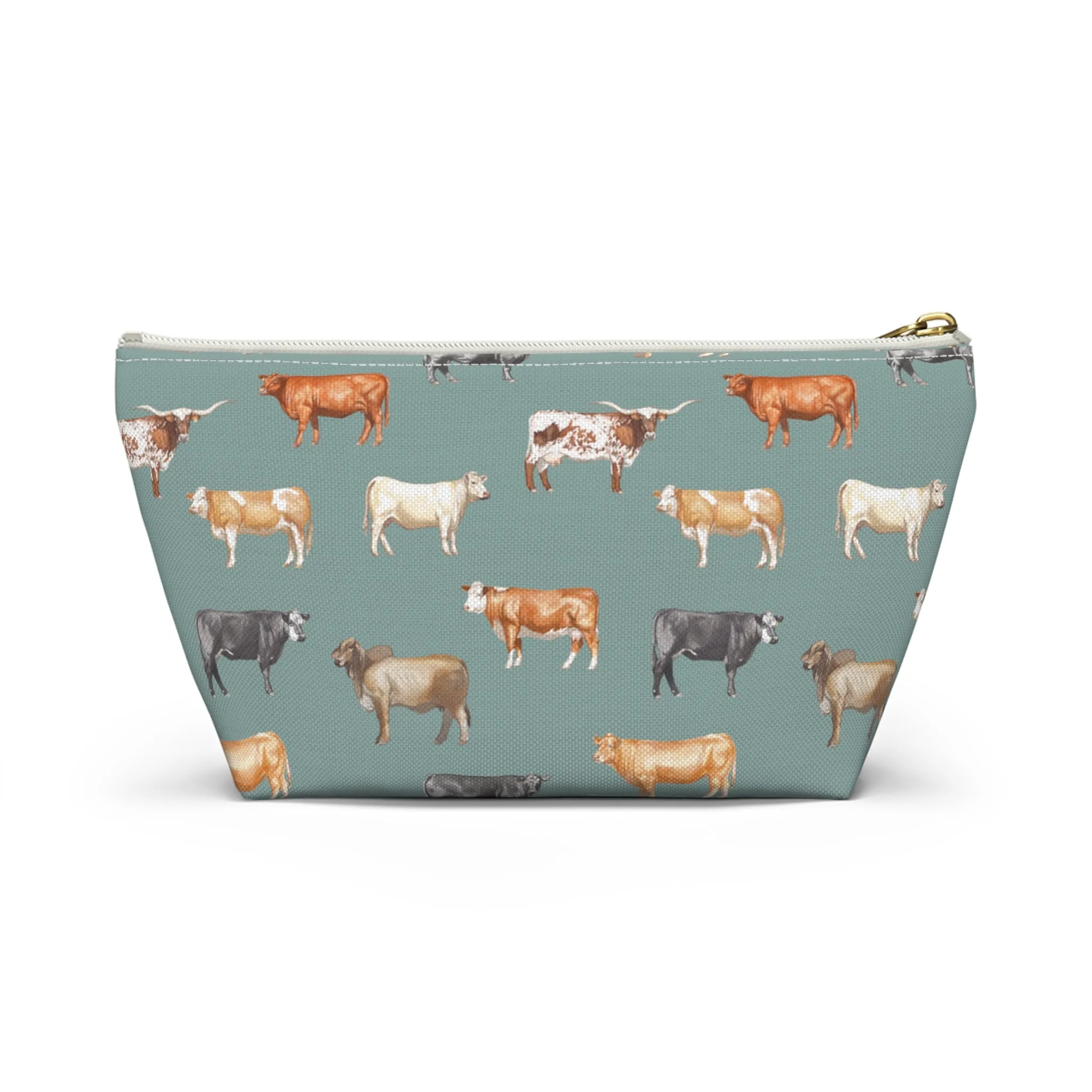 Beef Cows Pencil Pouch in Denim