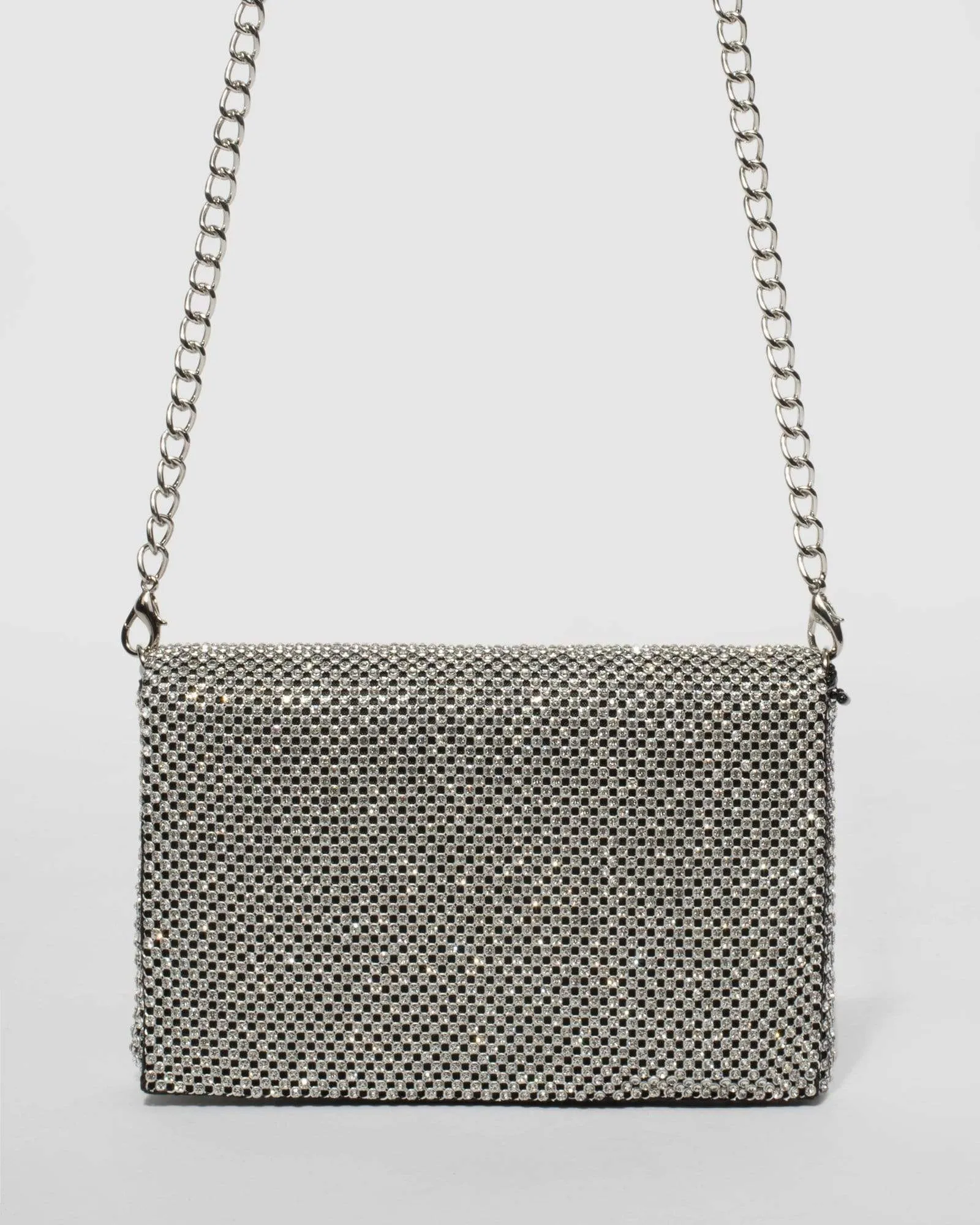 Black and Silver Audrina Clutch Bag