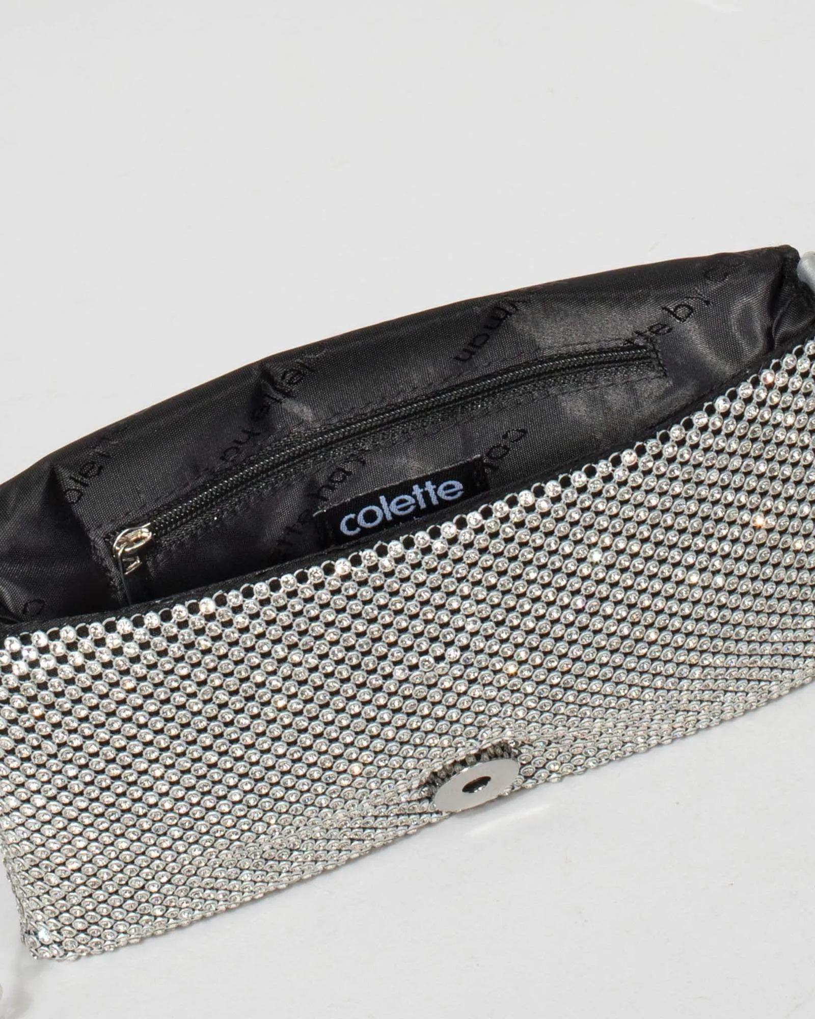 Black and Silver Audrina Clutch Bag