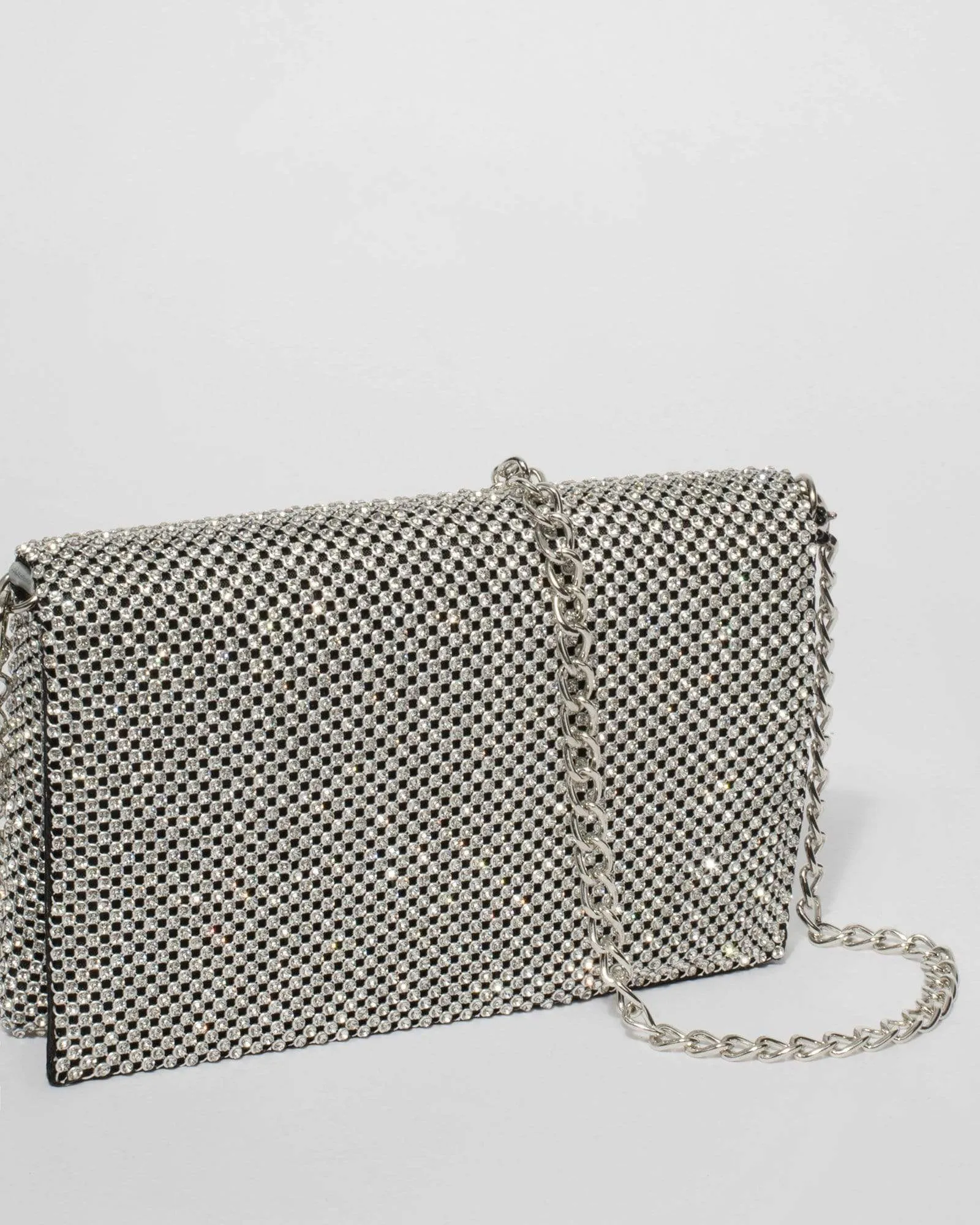 Black and Silver Audrina Clutch Bag
