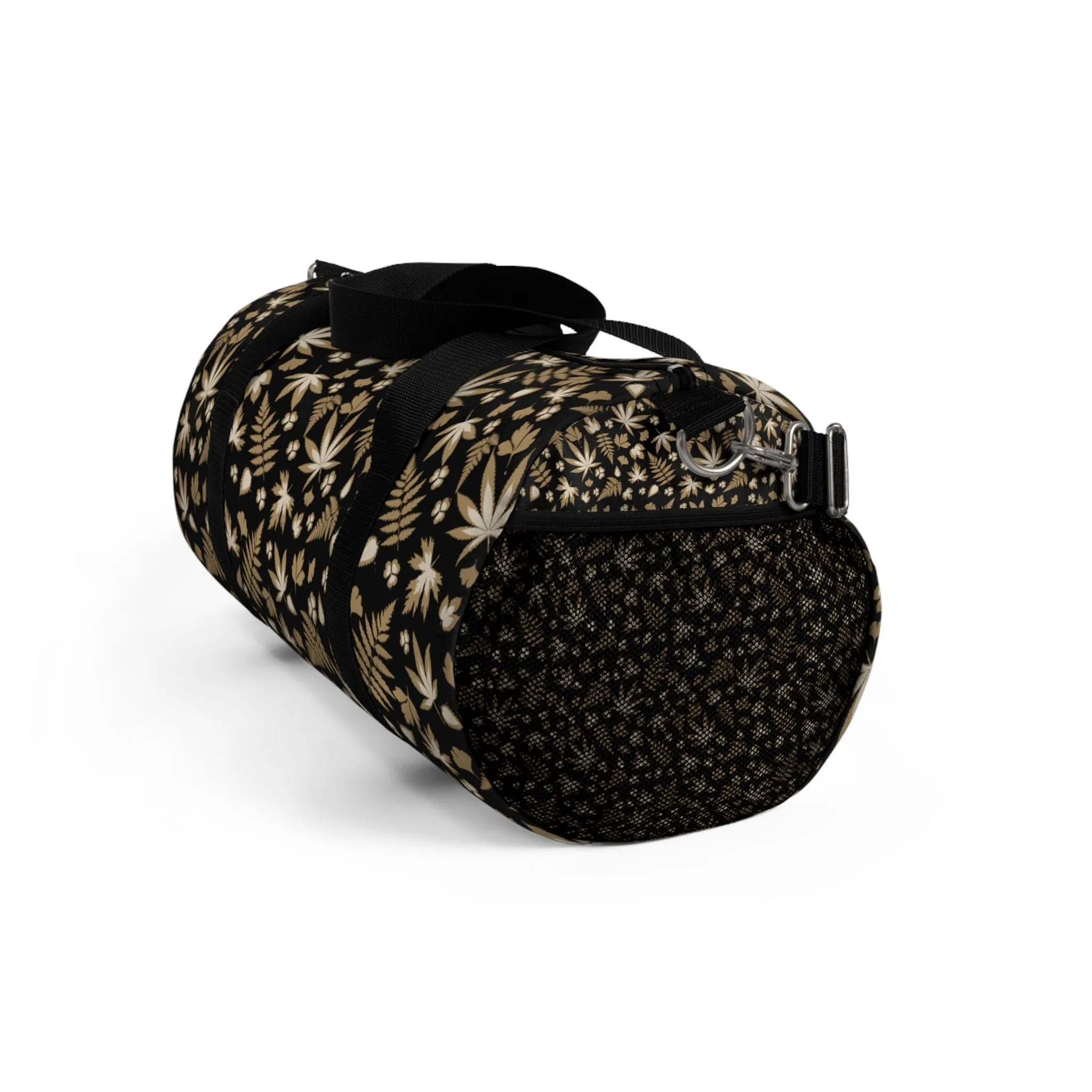 Black Cannabis Leaf Duffel Bag