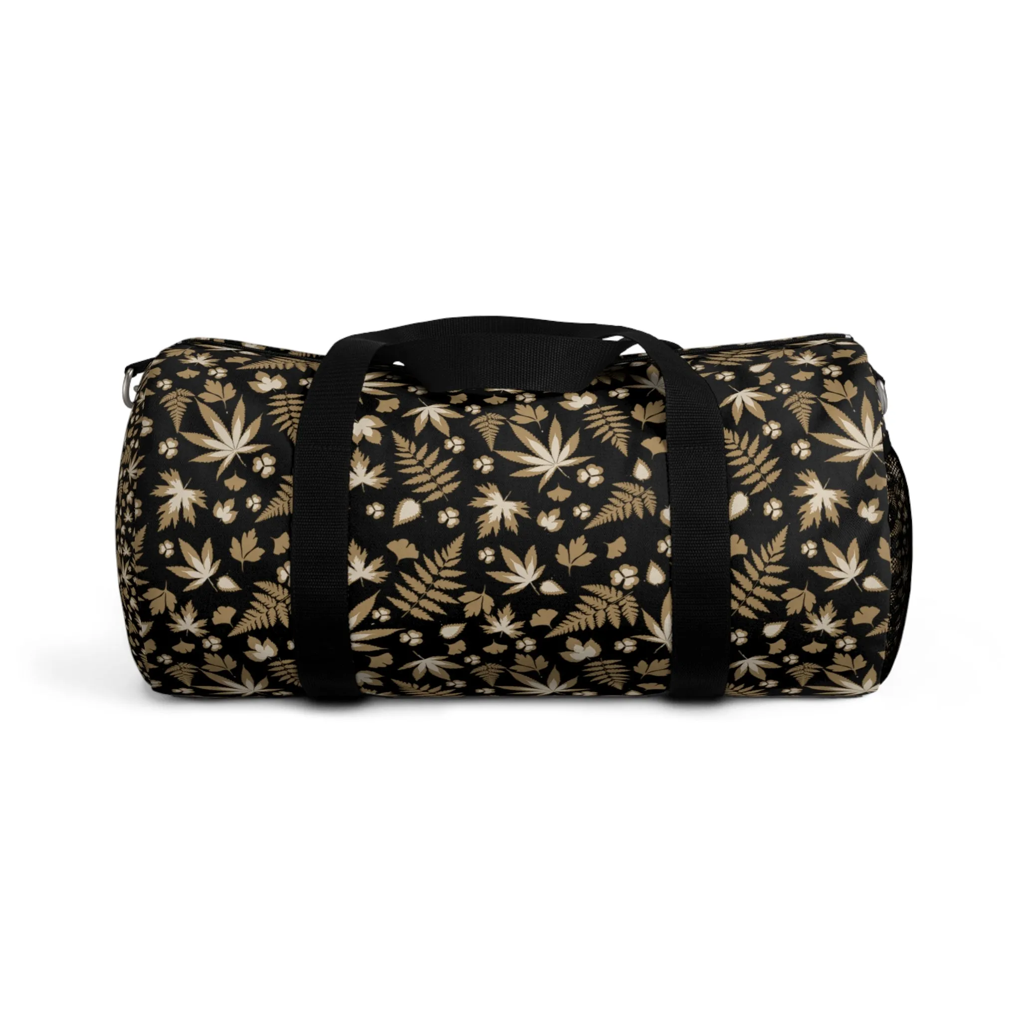 Black Cannabis Leaf Duffel Bag