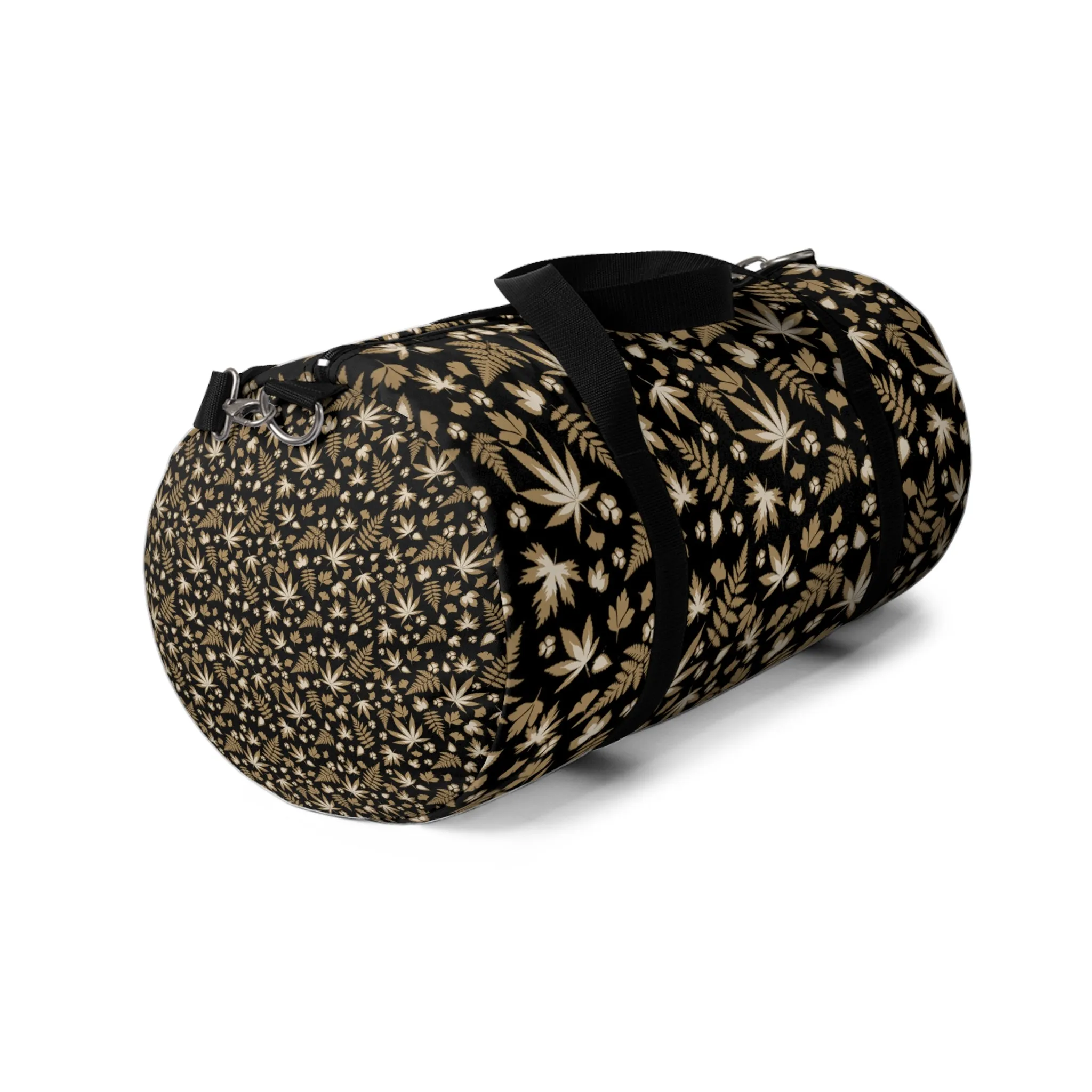 Black Cannabis Leaf Duffel Bag